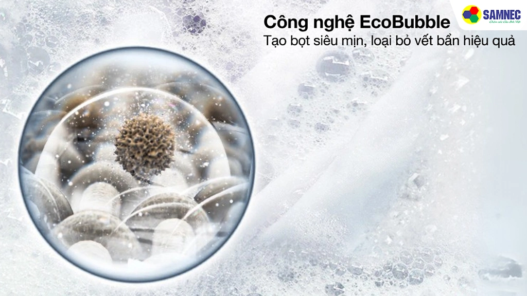 Máy giặt AI EcoBubble Inverter 12 kg Samsung WW12CG604DLBSV- Công nghệ giặt EcoBubble