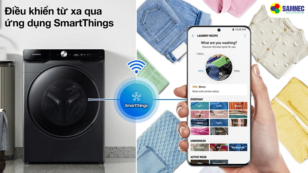 Máy giặt AI EcoBubble Inverter 12 kg Samsung WW12CG604DLBSV- Tiện ích