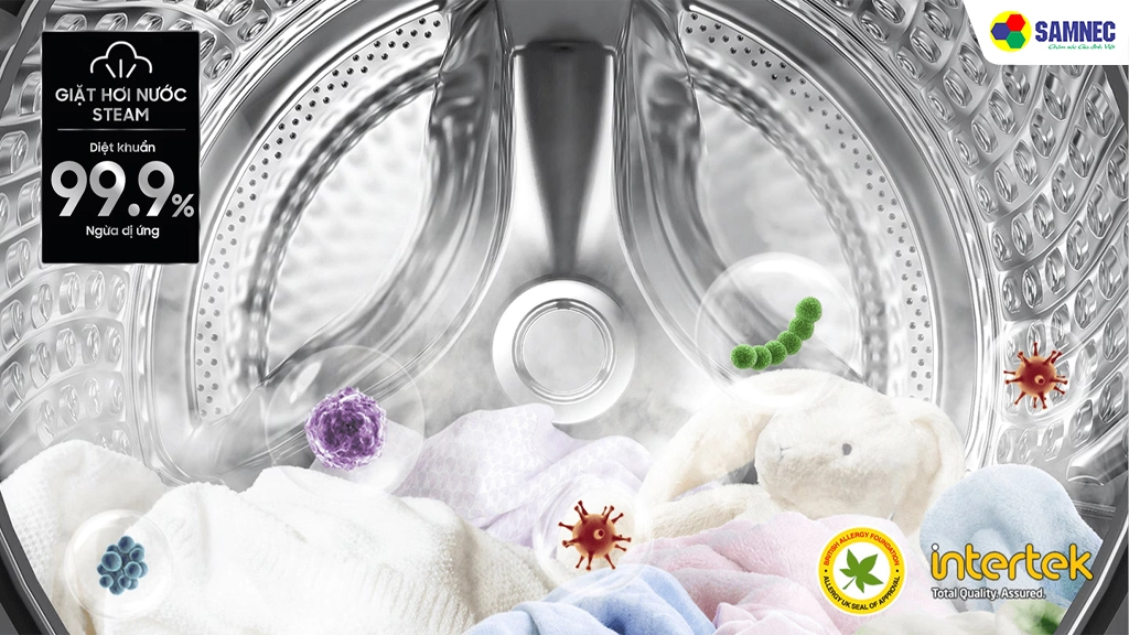 Máy giặt AI EcoBubble Inverter 12 kg Samsung WW12CG604DLBSV- Công nghệ diệt khuẩn