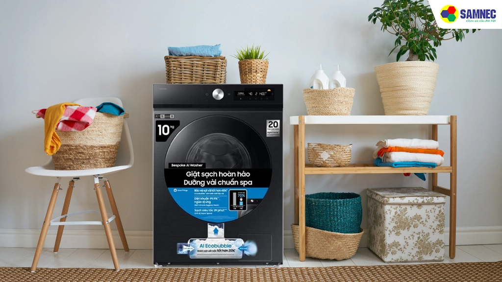 Máy giặt Bespoke AI 10 Kg Samsung WW10DB7U34GBSV- thiết kế