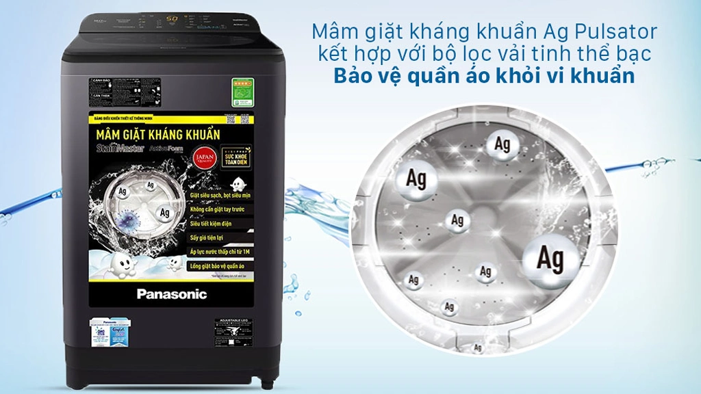 Máy giặt lồng đứng 8.5Kg Panasonic NA-F85A9BRV- Mâm giặt kháng khuẩn