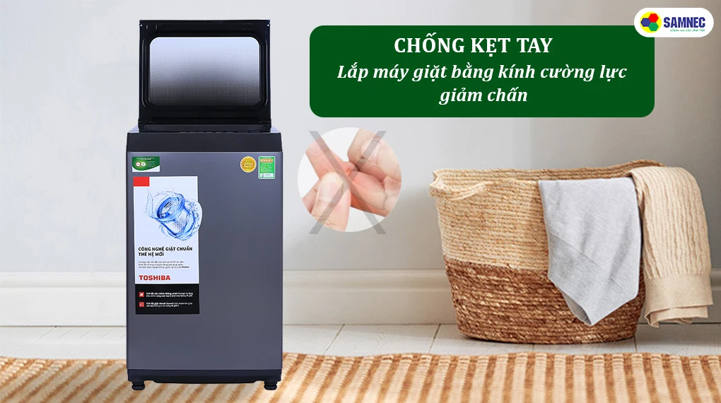 Nắp máy giặt làm từ kính cường lực