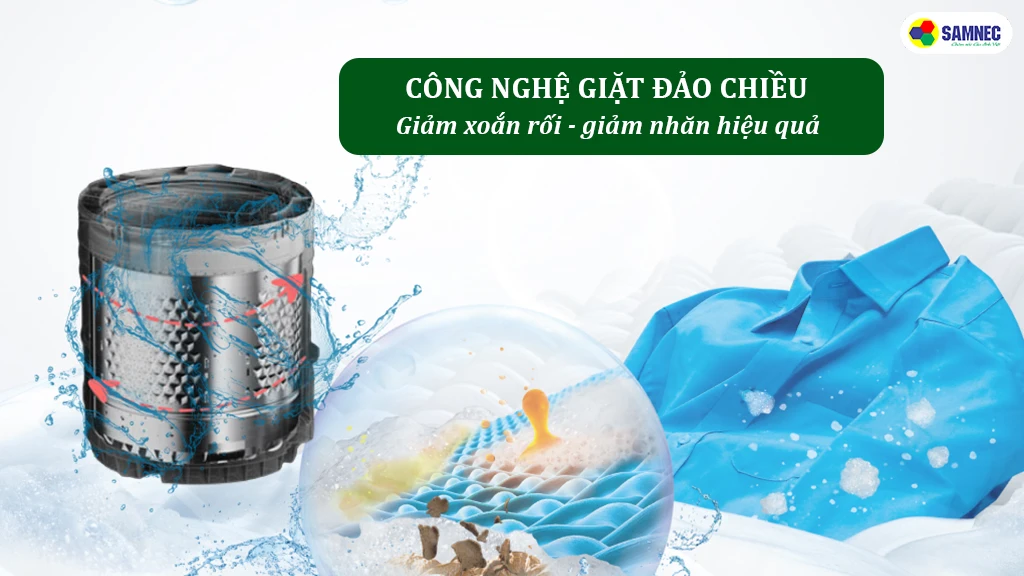 Công nghệ giặt đảo chiều thế hệ mới giảm xoắn rối