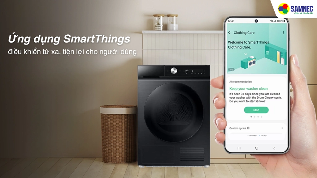 Máy sấy bơm nhiệt 10 Kg Samsung DV10BB9440GBSV- Tiện  ích