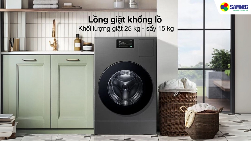 Máy giặt sấy bơm nhiệt Heatpump 25kg giặt 15kg sấy Samsung WD25DB8995BZSV- Chương trình và khối lượng