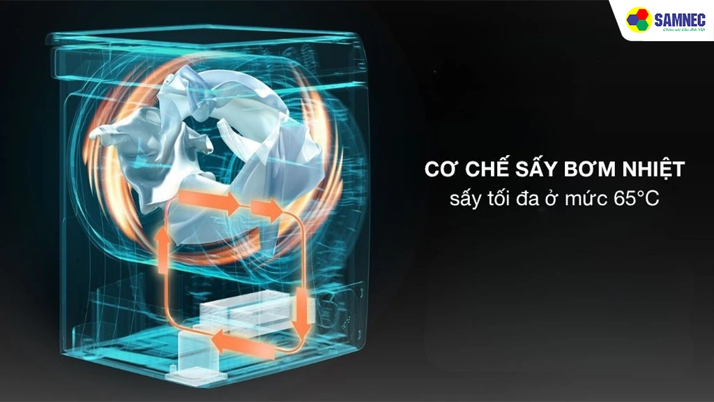 Máy sấy bơm nhiệt 8kg Hisense DH80N1T- Công nghệ sấy
