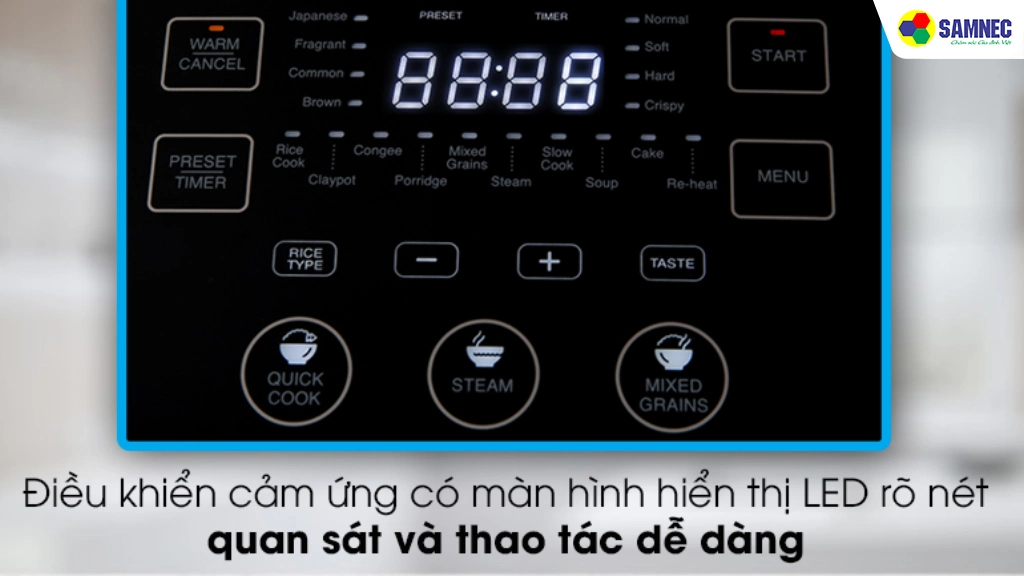 Nồi cơm cao tần Sharp 1,8L KS-IH191V-BK (DMQ) - Bảng điều khiển