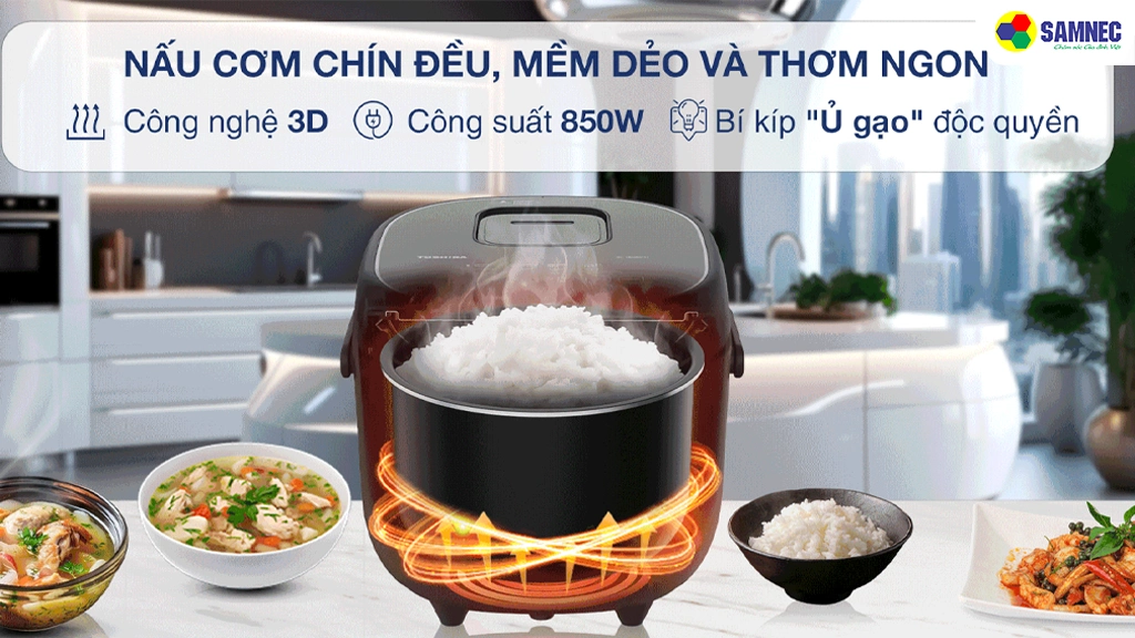 Nồi cơm điện tử 1.8 lít Toshiba RC-18DR4TVN(H)- công nghệ 3D