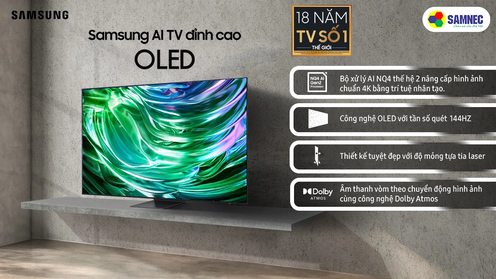 Smart Tivi OLED 4K 55 Inch Samsung QA55S90DAKXXV- Thiết kế
