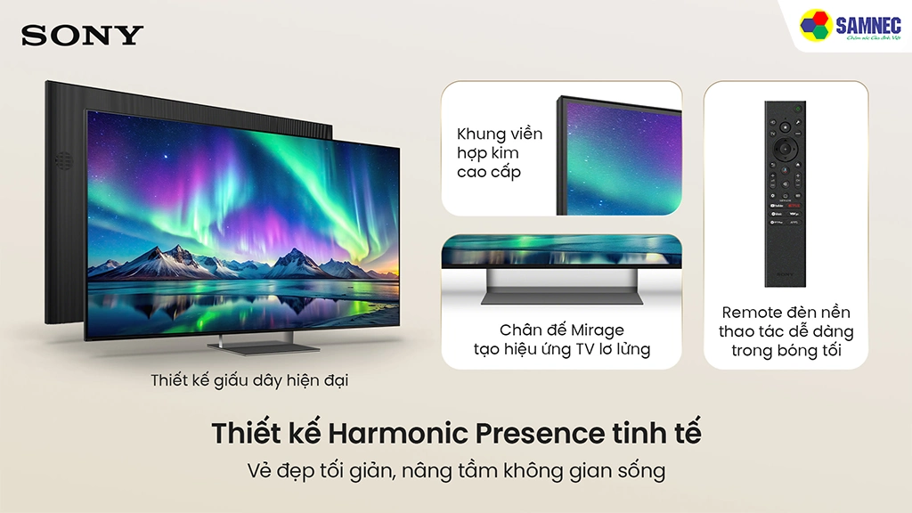 Sony Google TV True RGB BRAVIA 9 II K-75XR90M2- Thiết kế