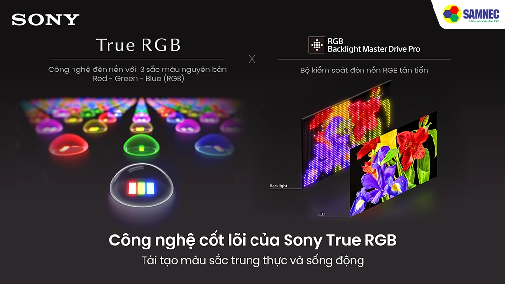 Sony Google TV True RGB BRAVIA 7 II K-65XR70M2- Công nghệ hình ảnh