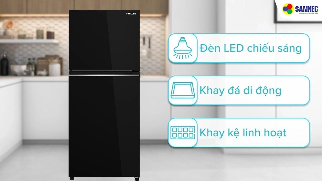 Tủ lạnh Inverter 344 lít Hitachi HRTN6379SGBKVN- Tiện ích
