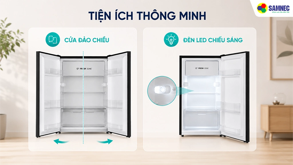 Tủ lạnh 94 lít Hisense HR09DB- Tiện ích