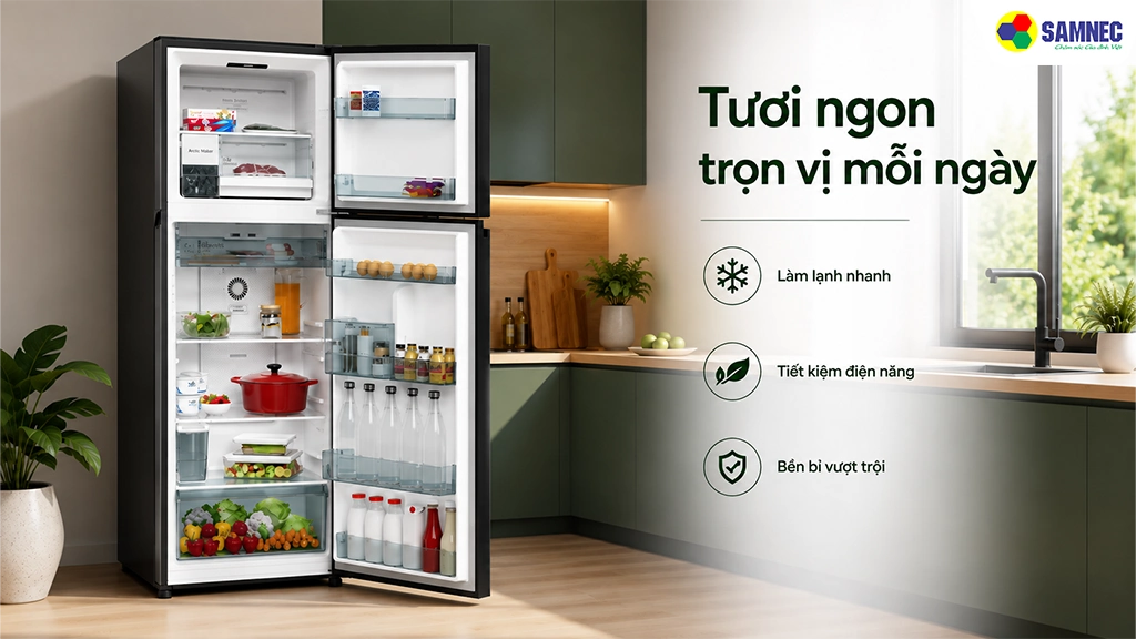 Tủ lạnh inverter 374 lít Hitachi HRTN6408SAGBKVN