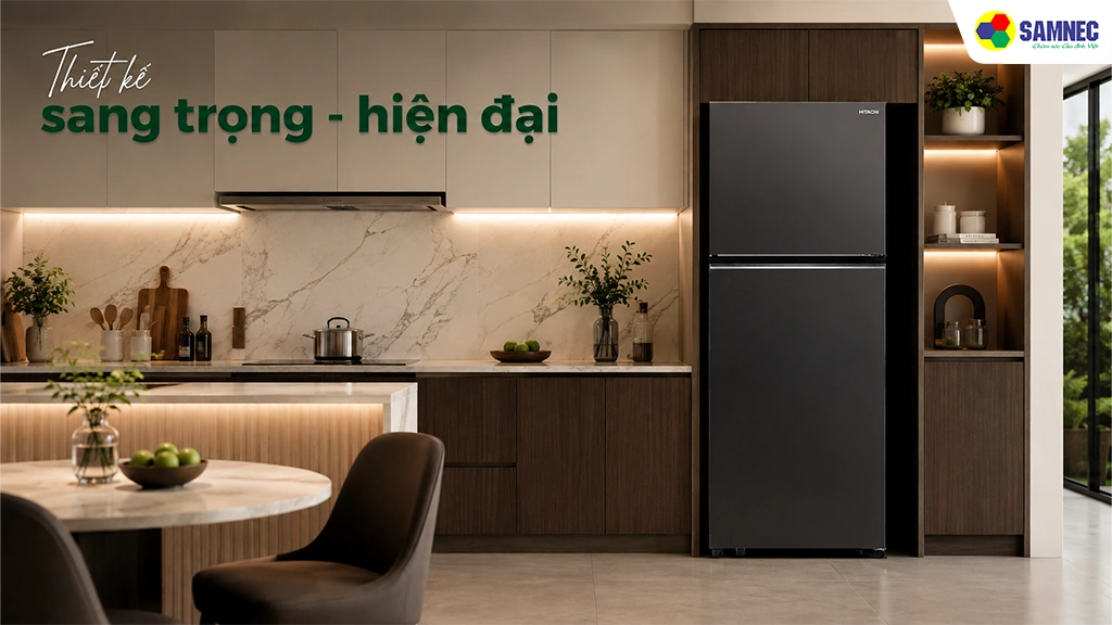 Tủ lạnh inverter 374 lít Hitachi HRTN6408SAGMGVN- Thiết kế