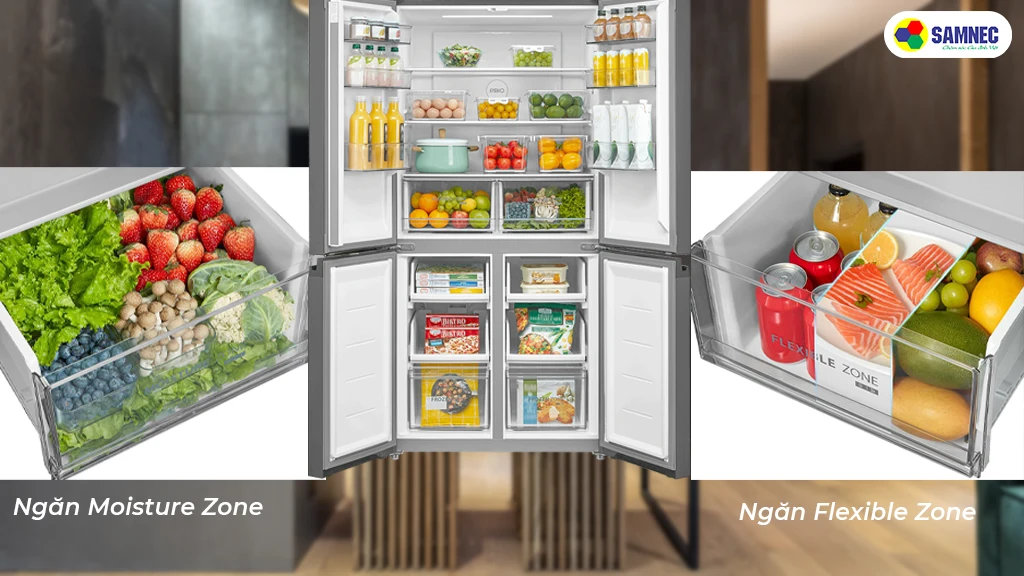 Tủ lạnh Toshiba Inverter 474 lít Multi Door GR-RF611WI-PGV(22)-XK- cong nghệ bảo quản thực phẩm