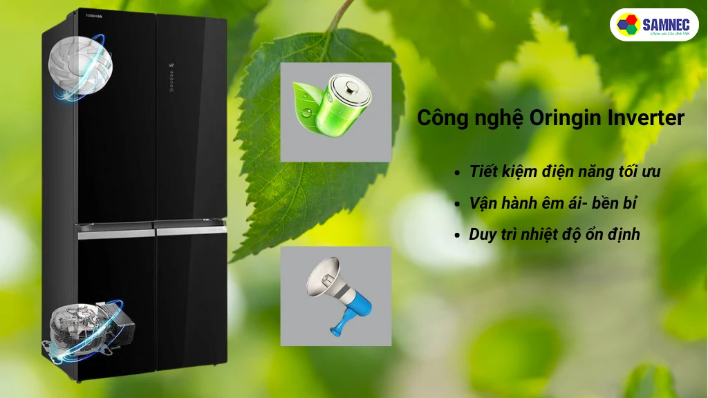 Tủ lạnh Toshiba Inverter 474 lít Multi Door GR-RF611WI-PGV(22)-XK- công nghệ oringin inverter