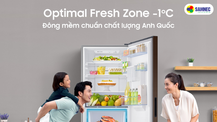 Công nghệ ngăn đông mềm Optimal Fresh Zone của tủ lạnh Samsung RB30N4170BU/SV