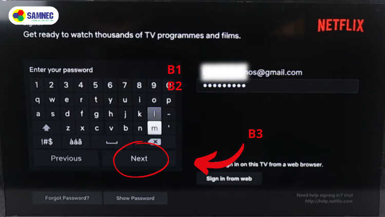 Màn hình chào ứng dụng Netflix trên tivi thông minh