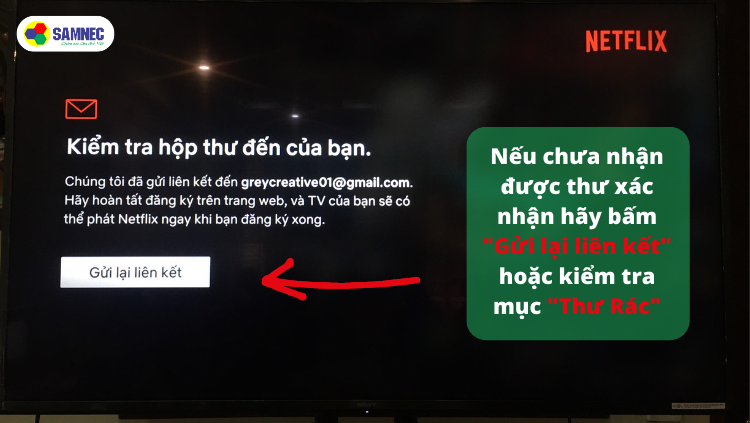 Nhập email để đăng ký Netflix