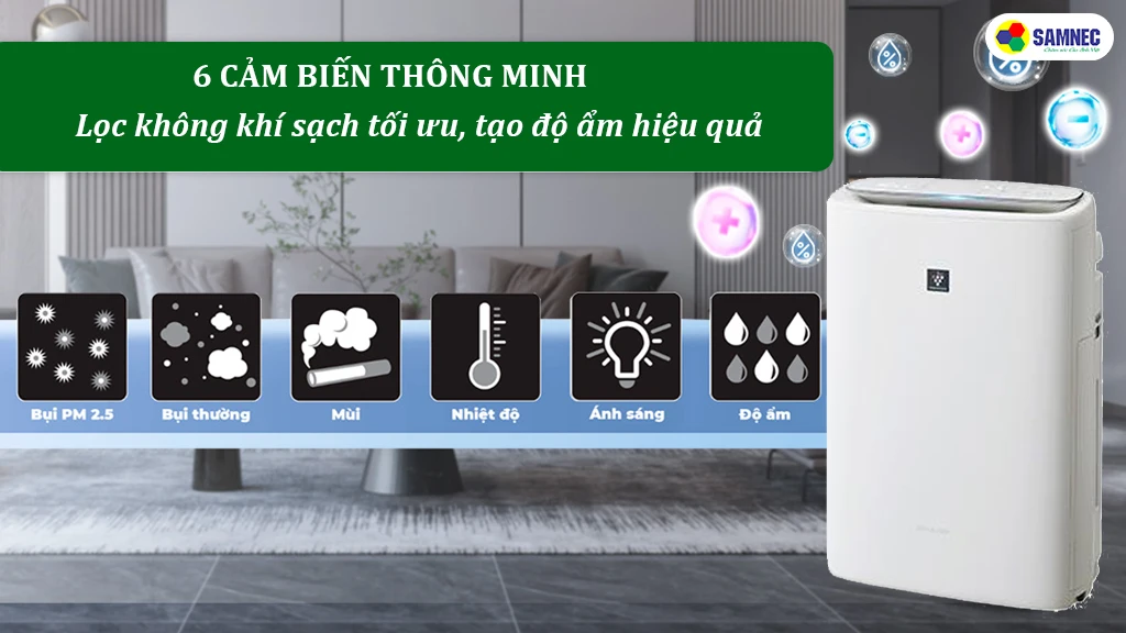 6 cảm biến thông minh của máy lọc không khí sharp