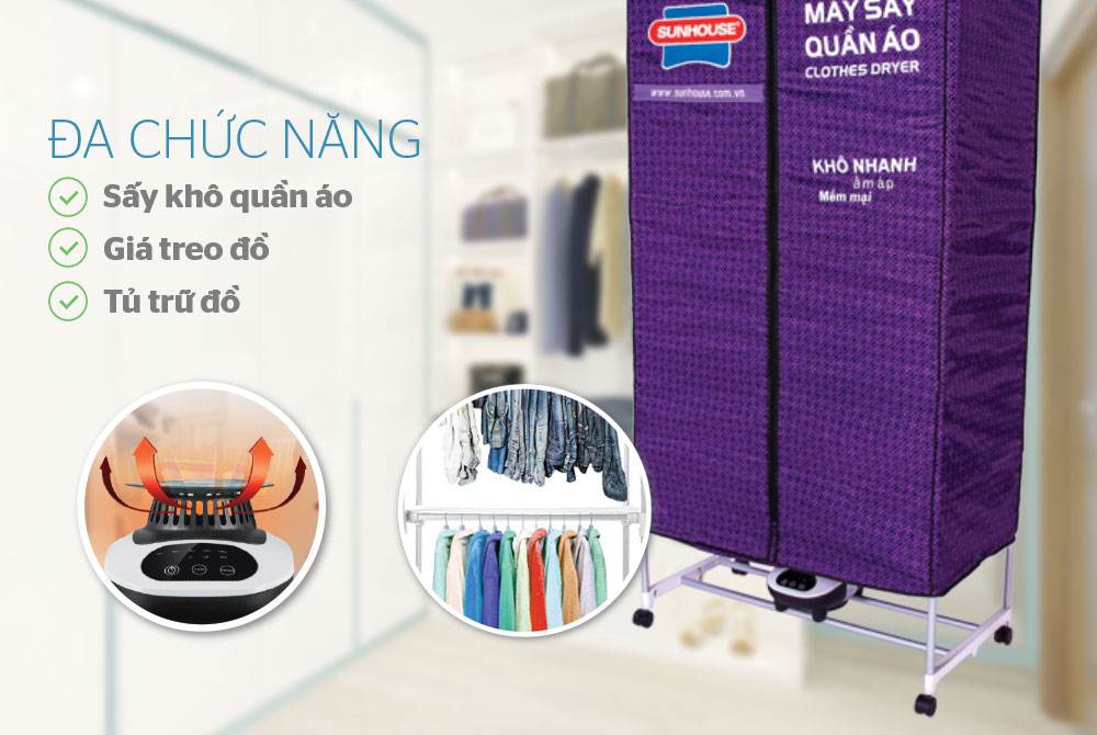 Máy sấy quần áo SUNHOUSE SHD2707