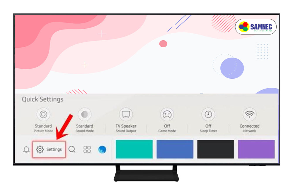 Phím cài đặt trên tivi Samsung
