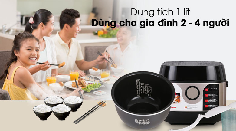 Dung tích nồi cơm điện 1 lít - Nồi cơm cao tần Toshiba 1 lít RC-10IX1PV. Dung tích nồi cơm điện 1 lít - Nồi cơm cao tần Toshiba 1 lít RC-10IX1PV.
