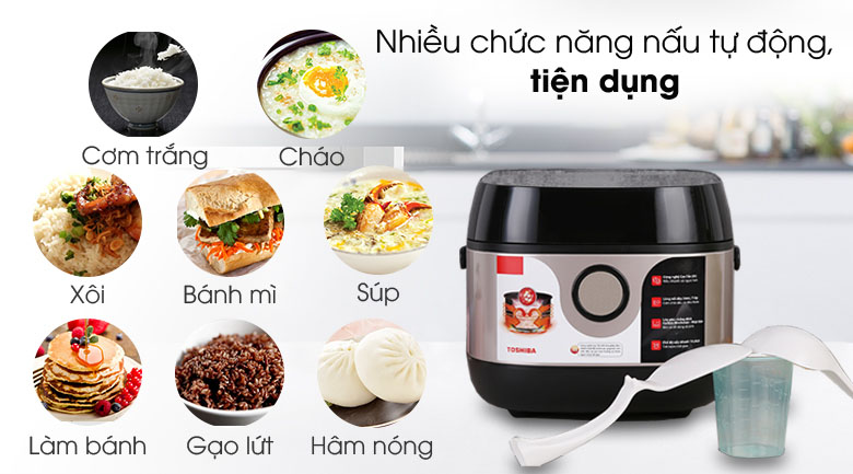 Chức năng nấu đa dạng - Nồi cơm cao tần Toshiba 1 lít RC-10IX1PV. Chức năng nấu đa dạng - Nồi cơm cao tần Toshiba 1 lít RC-10IX1PV.