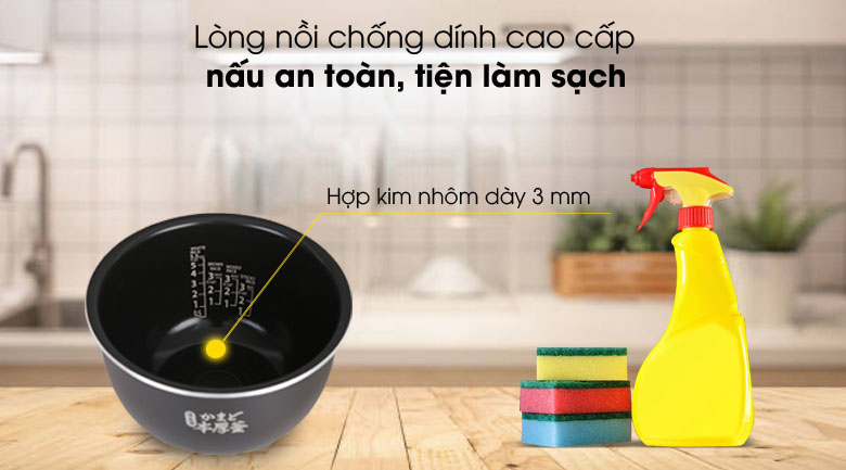 Lòng nồi bằng hợp kim nhôm - Nồi cơm cao tần Toshiba 1 lít RC-10IX1PV. Lòng nồi bằng hợp kim nhôm - Nồi cơm cao tần Toshiba 1 lít RC-10IX1PV.