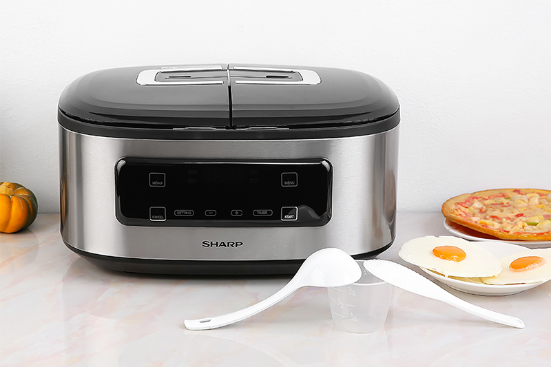 Nồi cơm điện tử 2 ngăn đa năng Sharp 1.8 lít KN-TC50VN-SL Bạc