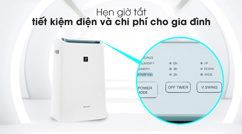Hẹn giờ tắt 8 tiếng - Máy lọc không khí Sharp DW-E16FA-W  Hẹn giờ tắt 8 tiếng - Máy lọc không khí Sharp DW-E16FA-W