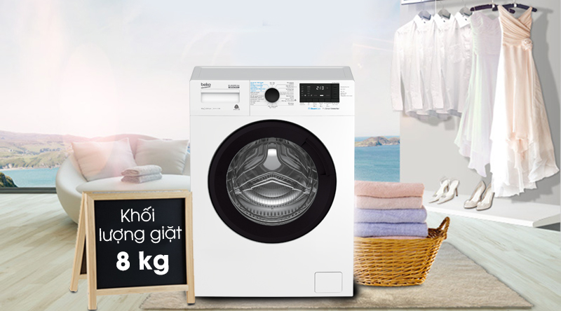 Máy giặt Beko Inverter 8 kg WCV8612XB0ST-Khối lượng giặt 8 kg, phù hợp gia đình trên 4 người Máy giặt Beko Inverter 8 kg WCV8612XB0ST-Khối lượng giặt 8 kg, phù hợp gia đình trên 4 người