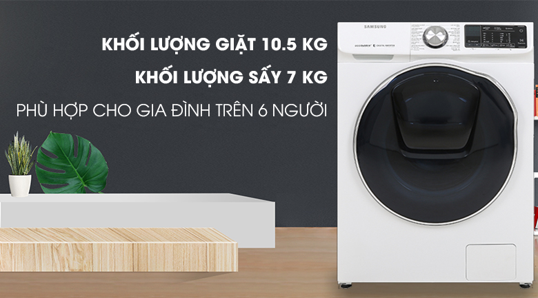 Máy giặt sấy Samsung AddWash Inverter 10.5 kg WD10N64FR2W/SV - Giặt sấy tích hợp Máy giặt sấy Samsung AddWash Inverter 10.5 kg WD10N64FR2W/SV - Giặt sấy tích hợp