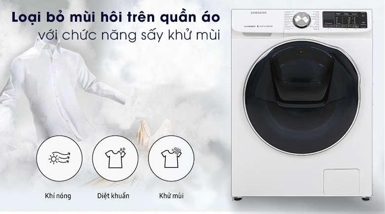 Máy giặt sấy Samsung AddWash Inverter 10.5 kg WD10N64FR2W/SV - Airwash Máy giặt sấy Samsung AddWash Inverter 10.5 kg WD10N64FR2W/SV - Airwash