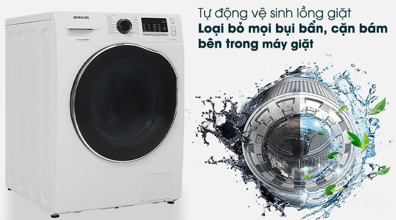 Máy giặt sấy Samsung Inverter 9.5kg WD95J5410AW/SV - Tự làm sạch Máy giặt sấy Samsung Inverter 9.5kg WD95J5410AW/SV - Tự làm sạch