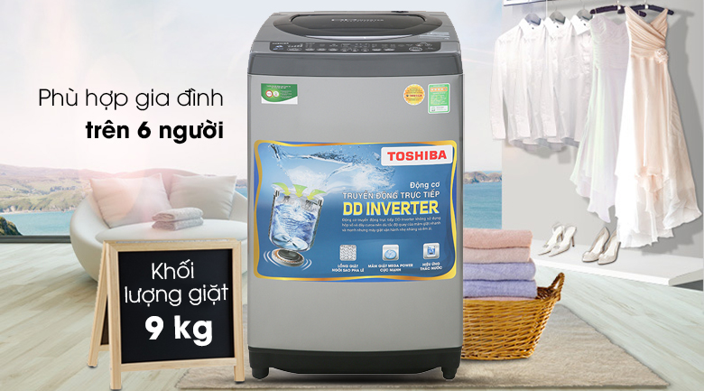 Máy giặt Toshiba Inverter 9 Kg AW-DJ1000CV(SK)