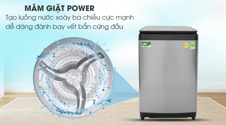 Mâm giặt Mega Power Wash - Máy giặt Toshiba Inverter 15 kg AW-DUG1600WV SK