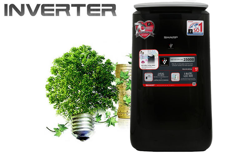 Công nghệ J-tech Inverter tiết kiệm điện năng, hoạt động êm ái - Máy lọc không khí Sharp FP-J80EV-H Công nghệ J-tech Inverter tiết kiệm điện năng, hoạt động êm ái - Máy lọc không khí Sharp FP-J80EV-H