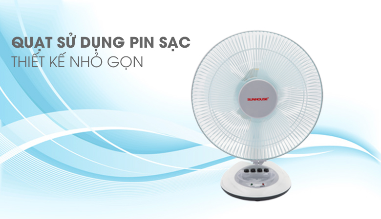 Thiết kế đơn giản, đẹp mắt - Quạt sạc điện Sunhouse SHD7112 Thiết kế đơn giản, đẹp mắt - Quạt sạc điện Sunhouse SHD7112