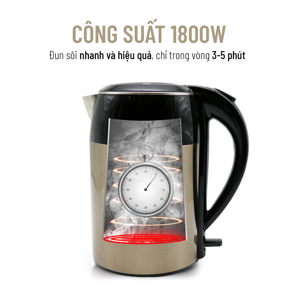 Ấm siêu tốc 1,8L Nagakawa NAG0315 - Hàng chính hãng