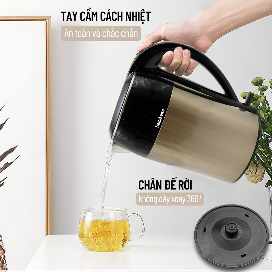 Ấm siêu tốc 1,8L Nagakawa NAG0315 - Hàng chính hãng