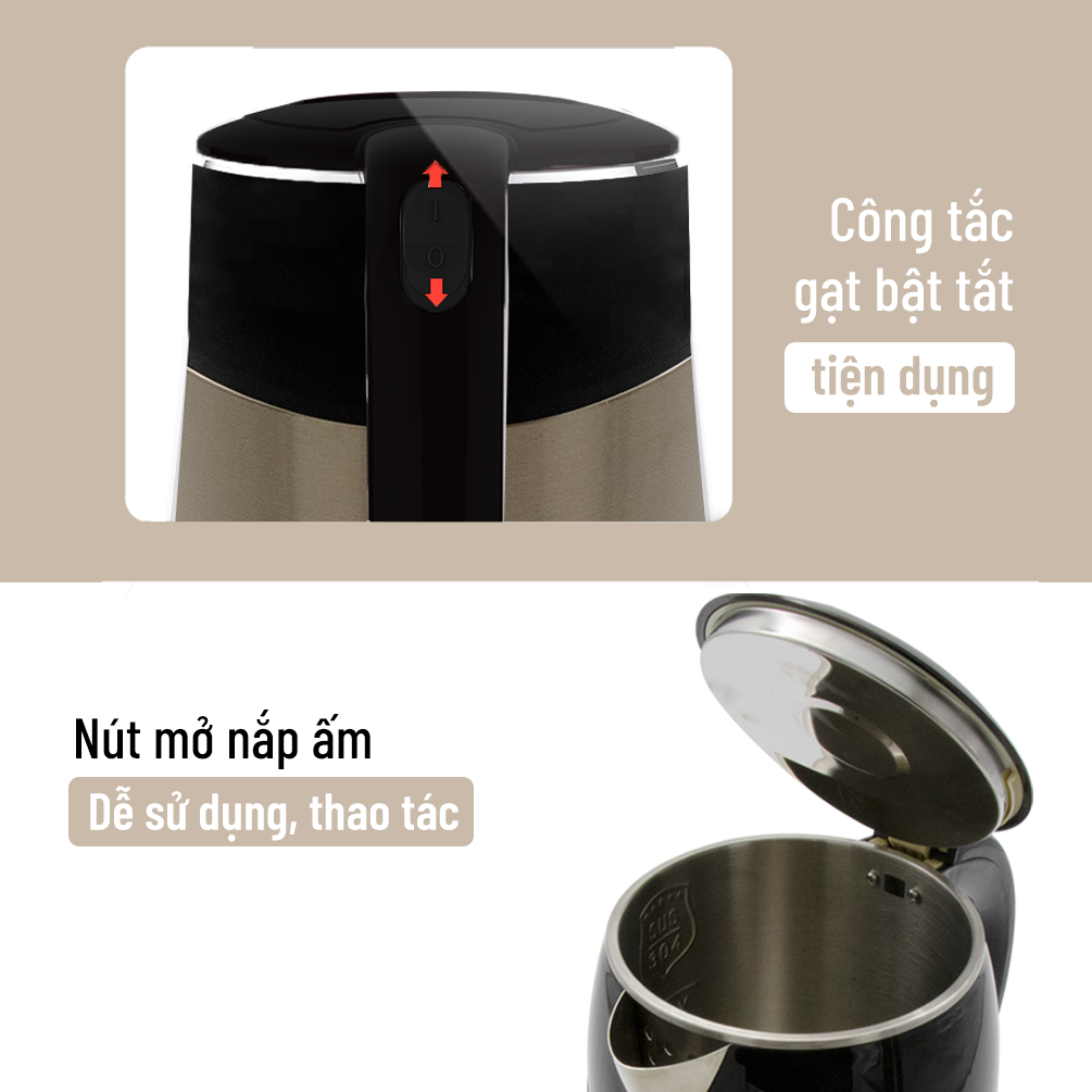 Ấm siêu tốc 1,8L Nagakawa NAG0315 - Hàng chính hãng