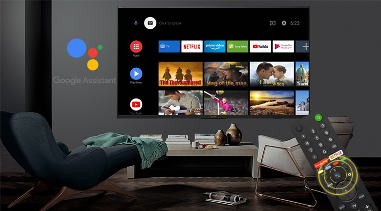 Android Tivi Sony 4K 49 inch KD-49X7500H - Điều khiển bằng giọng nói