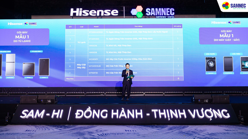 Tổng giám đốc Samnec - ông Đặng Hoàng Anh phát biểu tại hội nghị