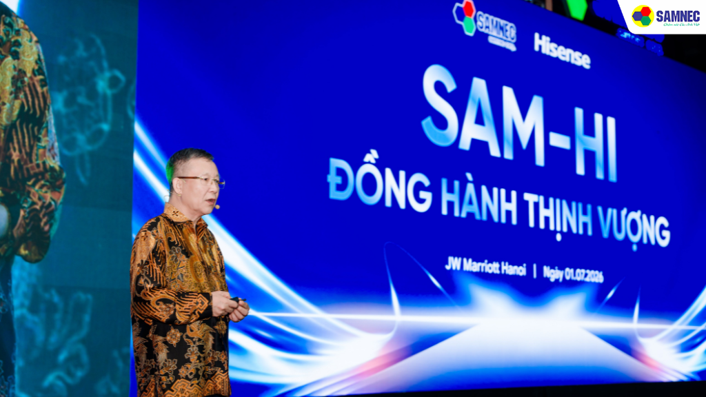 Chủ tịch Samnec - ông Đặng Minh Sơn phát biểu tại hội nghị