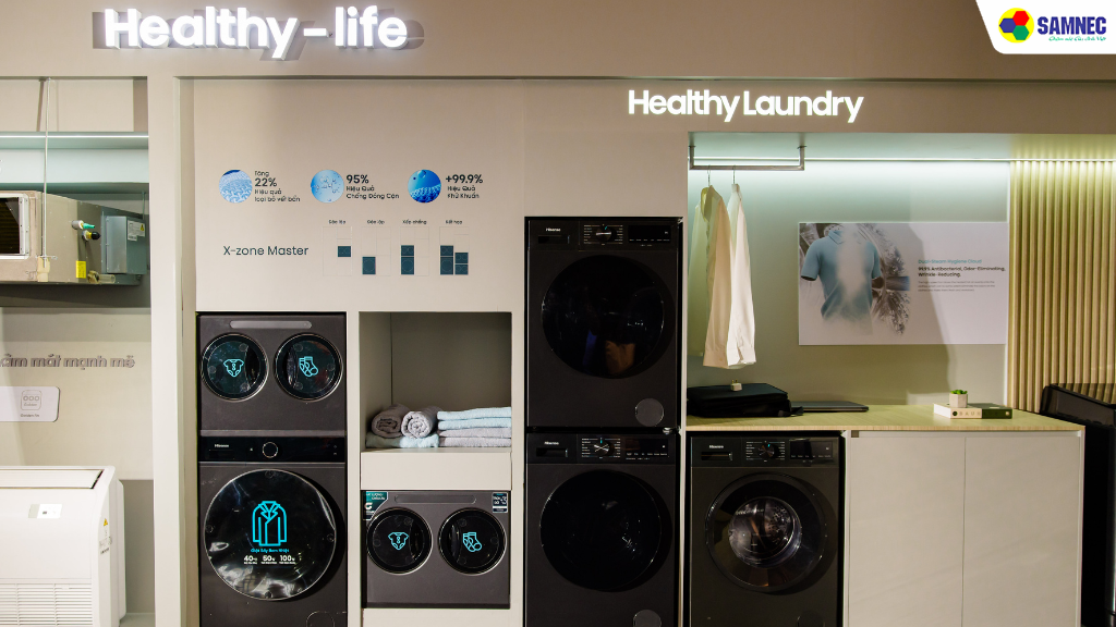 Khu trưng bày máy giặt Hisense