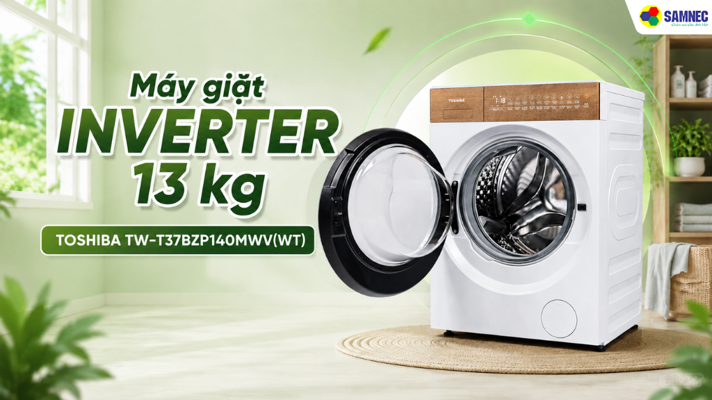 Máy giặt Inverter 13 kg Toshiba TW-T37BZP140MWV(WT) sở hữu nhiều công nghệ hiện đại