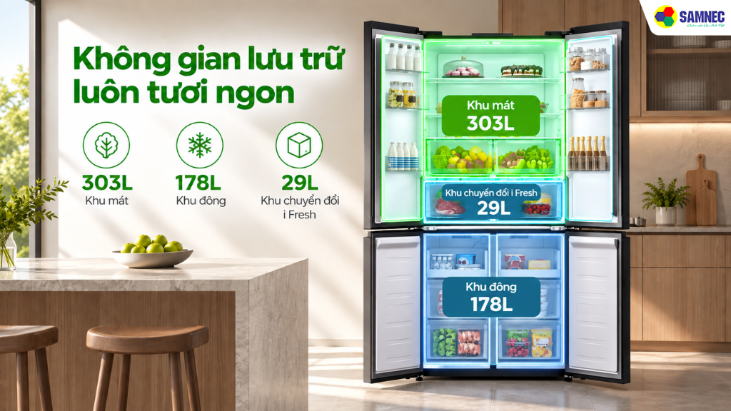 Tủ lạnh 4 cửa Mijia 510L Xiaomi MRC51HMPAVN