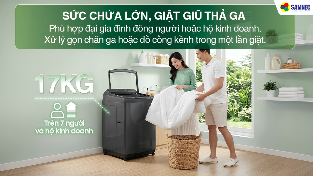 Máy giặt cửa trên 17kg Samsung